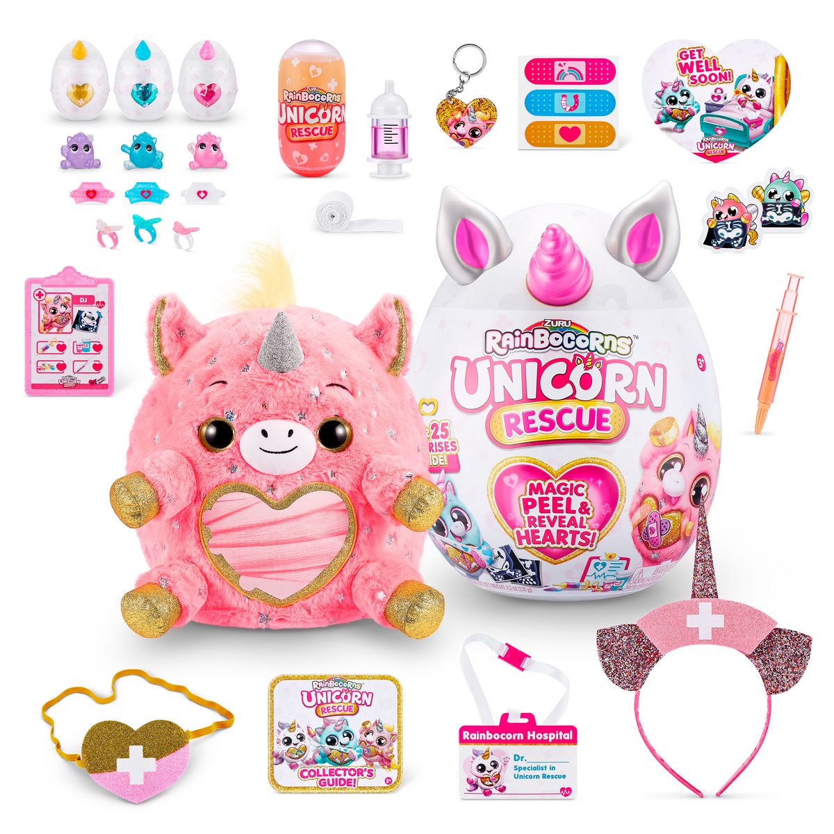Huevo Gigante Unicorn Rescue Surprise Rainbocorns Zuru - Rosado